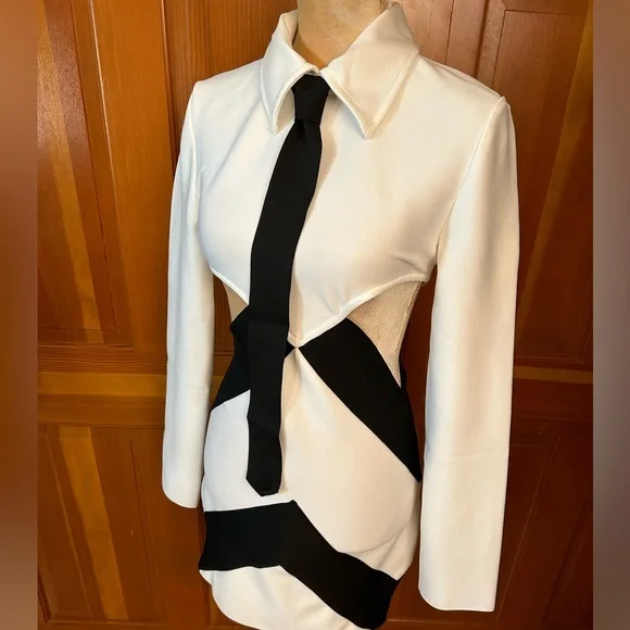 Cut Out Tie Mini Dress - Picture 7 of 16